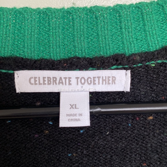 Celebrate Together Christmas Candy Cane Heart Cardigan Size XL - Picture 3 of 11